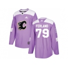 Men Adidas Calgary Flames #79 Michael Ferland Purple Authentic Fights Cancer Stitched NHL Jersey