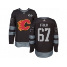 Men's Adidas Calgary Flames #67 Michael Frolik Authentic Black 1917-2017 100th Anniversary NHL Jersey