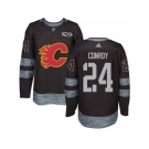 Men's Calgary Flames #24 Craig Conroy Black 1917-2017 100th Anniversary Stitched NHL Jersey