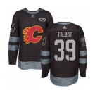 Men's Flames #39 Cam Talbot Black 1917-2017 100th Anniversary Stitched Hockey Jersey
