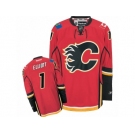 Men's Reebok Calgary Flames #1 Brian Elliott Authentic Red Home NHL Jersey