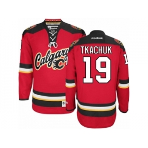 Men's Reebok Calgary Flames #19 Matthew Tkachuk Authentic Red New Third NHL Jersey