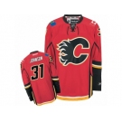 Men's Reebok Calgary Flames #31 Chad Johnson Authentic Red Home NHL Jersey