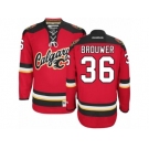 Men's Reebok Calgary Flames #36 Troy Brouwer Authentic Red New Third NHL Jersey