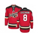 Men's Reebok Calgary Flames #8 Nicklas Grossmann Authentic Red New Third NHL Jersey