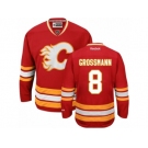 Men's Reebok Calgary Flames #8 Nicklas Grossmann Authentic Red Third NHL Jersey