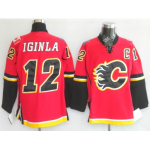 nhl calgary flames #12 iginla red