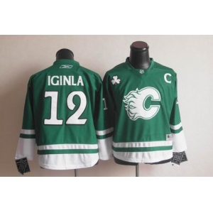 nhl jerseys calgary flames #12 iginla green