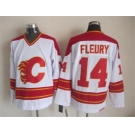 nhl jerseys calgary flames #14 theoren fleury white [throwback ccm]