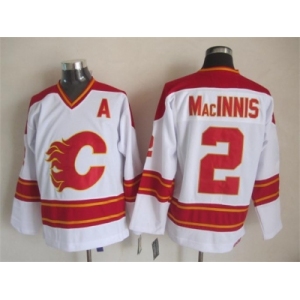 nhl jerseys calgary flames #2 al macinnis white [throwback ccm]