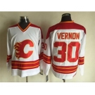 nhl jerseys calgary flames #30 vernon white[m&n]
