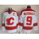 nhl jerseys calgary flames #9 lanny mcdonald white [throwback ccm]