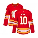 Women Calgary Flames #10 Derek Ryan Authentic Red Alternate Hockey Jersey