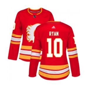 Women Calgary Flames #10 Derek Ryan Authentic Red Alternate Hockey Jersey