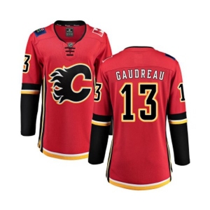 Women Calgary Flames #13 Johnny Gaudreau Fanatics Branded Red Home Breakaway Hockey Jersey