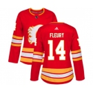 Women Calgary Flames #14 Theoren Fleury Authentic Red Alternate Hockey Jersey