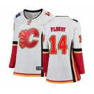 Women Calgary Flames #14 Theoren Fleury Authentic White Away Fanatics Branded Breakaway Hockey Jersey