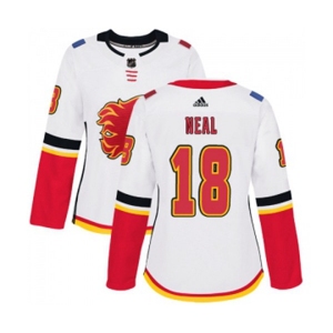 Women Calgary Flames #18 James Neal Authentic White Away Hockey Jersey