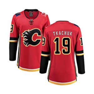 Women Calgary Flames #19 Matthew Tkachuk Fanatics Branded Red Home Breakaway Hockey Jersey