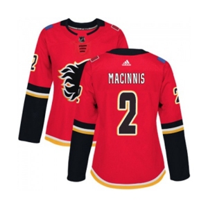 Women Calgary Flames #2 Al MacInnis Authentic Red Home Hockey Jersey