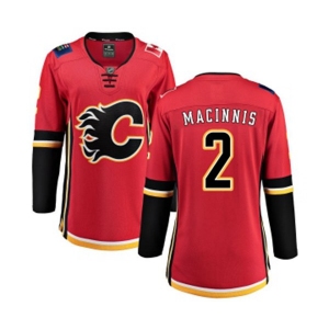 Women Calgary Flames #2 Al MacInnis Fanatics Branded Red Home Breakaway Hockey Jersey