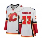 Women Calgary Flames #23 Sean Monahan Authentic White Away Fanatics Branded Breakaway Hockey Jersey