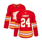 Women Calgary Flames #24 Craig Conroy Authentic Red Alternate Hockey Jersey