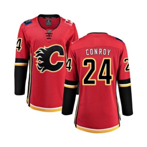 Women Calgary Flames #24 Craig Conroy Fanatics Branded Red Home Breakaway Hockey Jersey