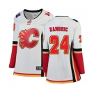 Women Calgary Flames #24 Travis Hamonic Authentic White Away Fanatics Branded Breakaway Hockey Jersey