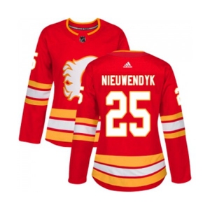 Women Calgary Flames #25 Joe Nieuwendyk Authentic Red Alternate Hockey Jersey