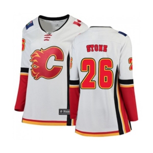 Women Calgary Flames #26 Michael Stone Authentic White Away Fanatics Branded Breakaway Hockey Jersey