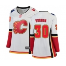 Women Calgary Flames #30 Mike Vernon Authentic White Away Fanatics Branded Breakaway Hockey Jersey