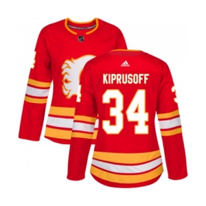 Women Calgary Flames #34 Miikka Kiprusoff Authentic Red Alternate Hockey Jersey