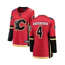 Women Calgary Flames #4 Rasmus Andersson Authentic Red Home Fanatics Branded Breakaway Hockey Jersey