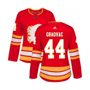 Women Calgary Flames #44 Tyler Graovac Authentic Red Alternate Hockey Jersey