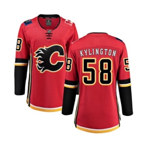 Women Calgary Flames #58 Oliver Kylington Fanatics Branded Red Home Breakaway Hockey Jersey