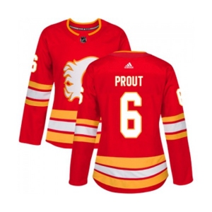 Women Calgary Flames #6 Dalton Prout Authentic Red Alternate Hockey Jersey