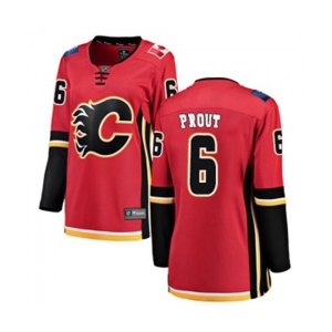 Women Calgary Flames #6 Dalton Prout Authentic Red Home Fanatics Branded Breakaway Hockey Jersey