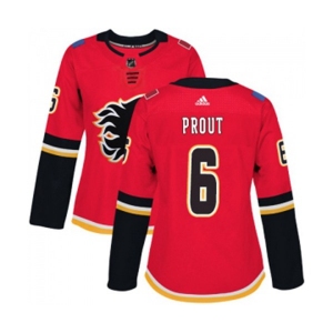 Women Calgary Flames #6 Dalton Prout Authentic Red Home Hockey Jersey