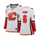 Women Calgary Flames #6 Dalton Prout Authentic White Away Fanatics Branded Breakaway Hockey Jersey