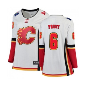 Women Calgary Flames #6 Dalton Prout Authentic White Away Fanatics Branded Breakaway Hockey Jersey