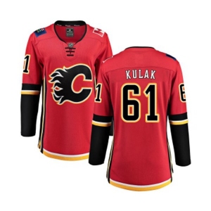 Women Calgary Flames #61 Brett Kulak Fanatics Branded Red Home Breakaway Hockey Jersey