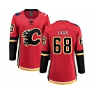Women Calgary Flames #68 Jaromir Jagr Fanatics Branded Red Home Breakaway Hockey Jersey