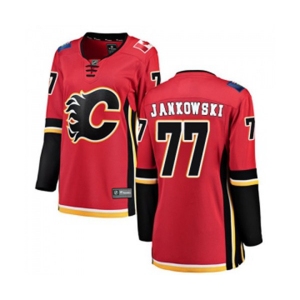 Women Calgary Flames #77 Mark Jankowski Authentic Red Home Fanatics Branded Breakaway Hockey Jersey