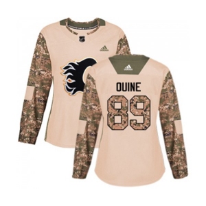 Women Calgary Flames #89 Alan Quine Authentic Camo Veterans Day Practice Hockey Jersey