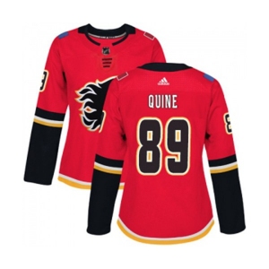 Women Calgary Flames #89 Alan Quine Authentic Red Home Hockey Jersey