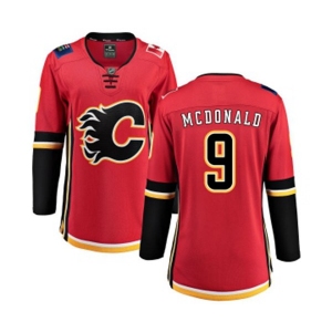 Women Calgary Flames #9 Lanny McDonald Fanatics Branded Red Home Breakaway Hockey Jersey