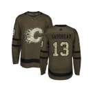 Youth Adidas Calgary Flames #13 Johnny Gaudreau Green Salute to Service Stitched NHL Jersey