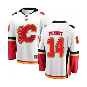 Youth Calgary Flames #14 Theoren Fleury Fanatics Branded White Away Breakaway Hockey Jersey
