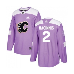 Youth Calgary Flames #2 Al MacInnis Authentic Purple Fights Cancer Practice Hockey Jersey